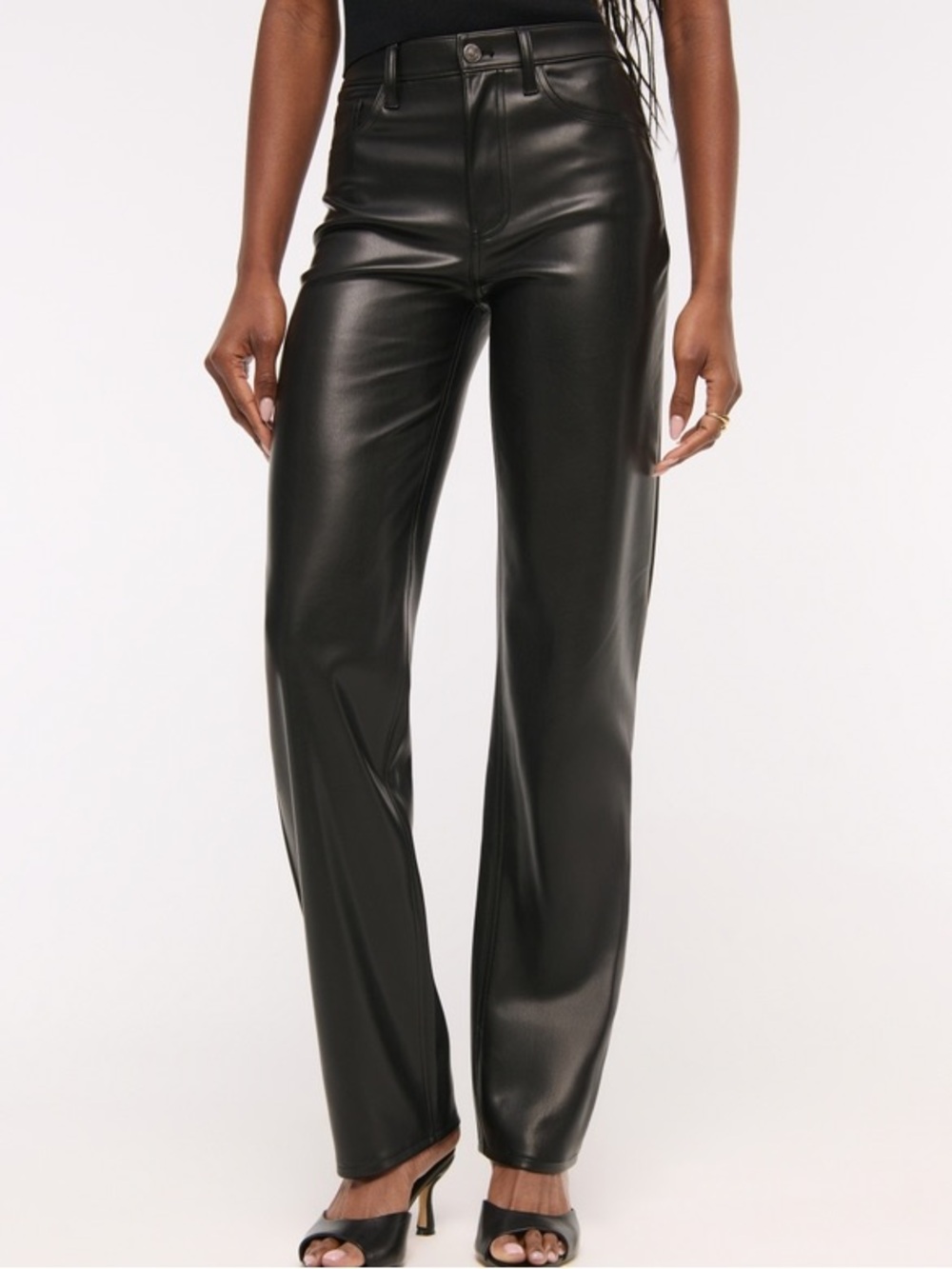 Abercrombie & Fitch 90’s Straight Ultra High Rise Vegan Leather Pants